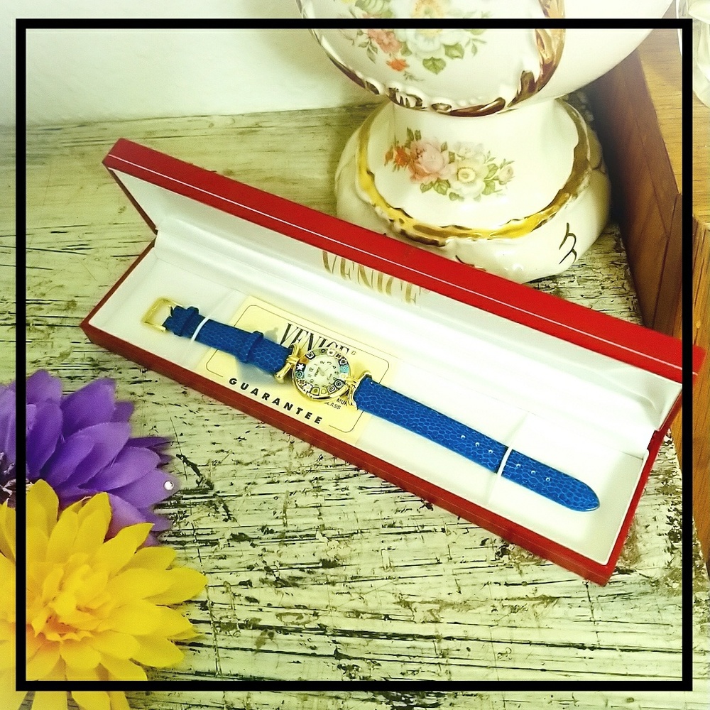 Rare Vera Pella Venice Italy Handmade Glass Watch